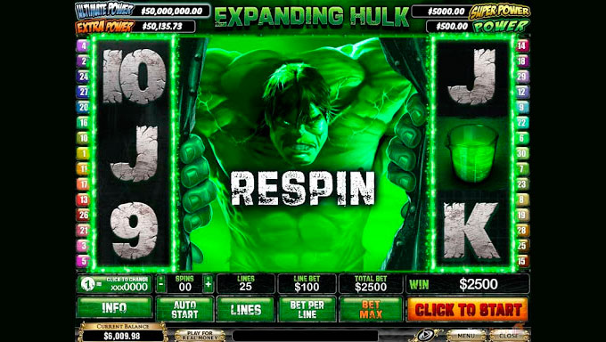респины в слоте Incredible Hulk 
